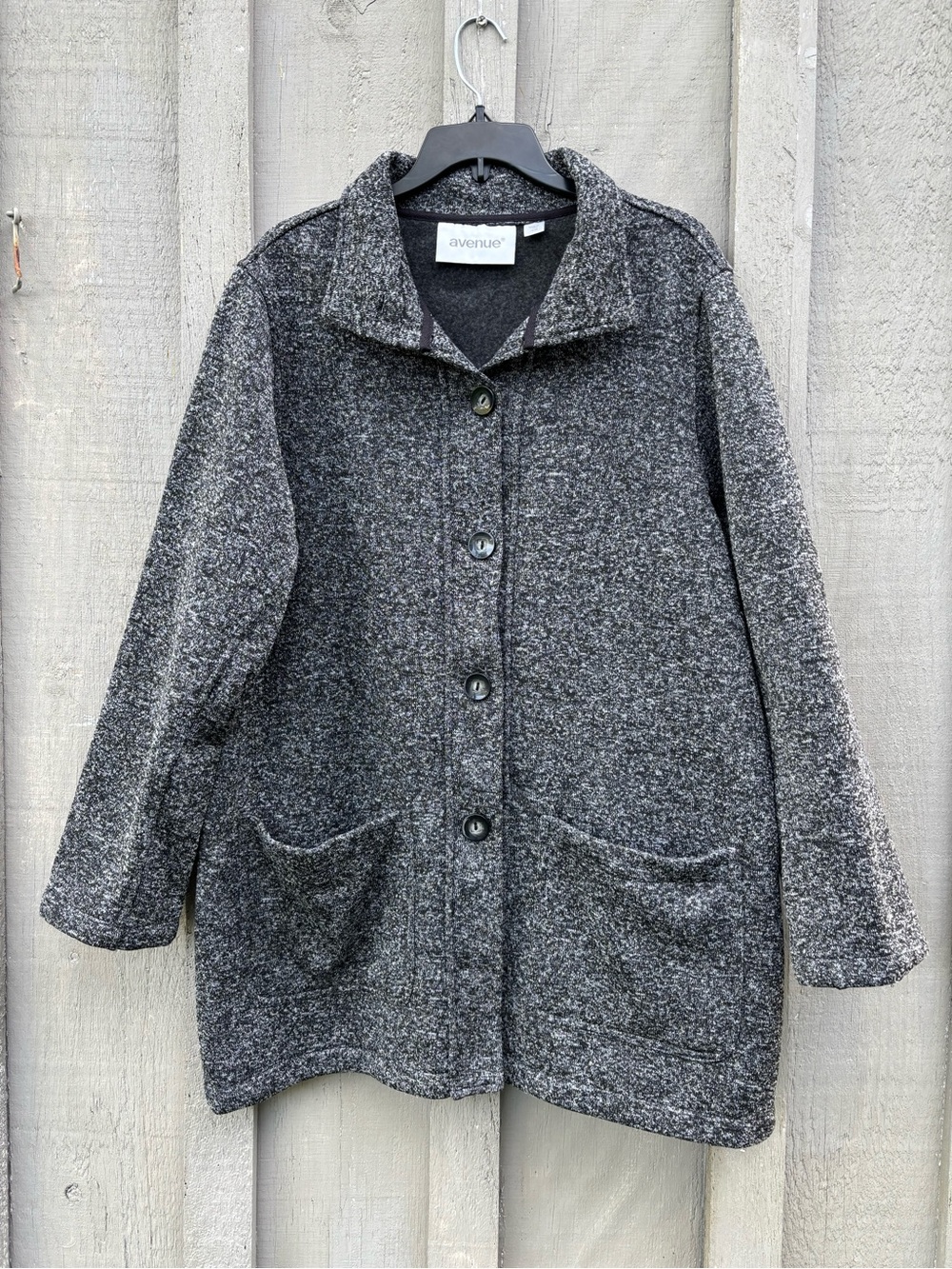 Avenue Gray and Black Heather Coat Jacket Size 18/20